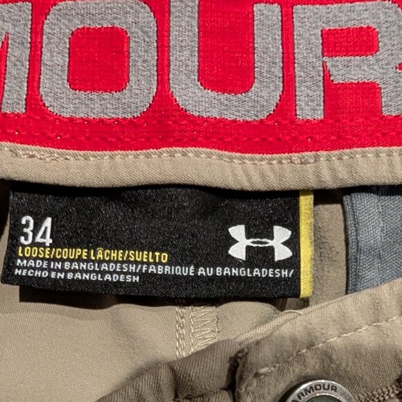 Under Armour Heat Gear Casual Shorts - Khaki - Size 34 - Picture 3 of 3